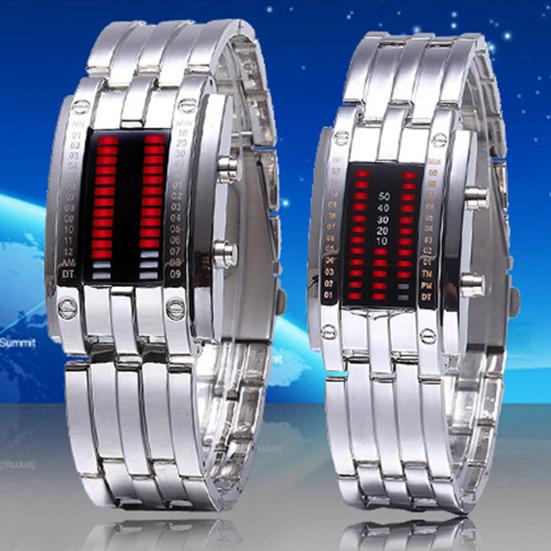 Wristwatch with Strap Date Digital Tungsten Steel Fashion Luminous Watch for Couple