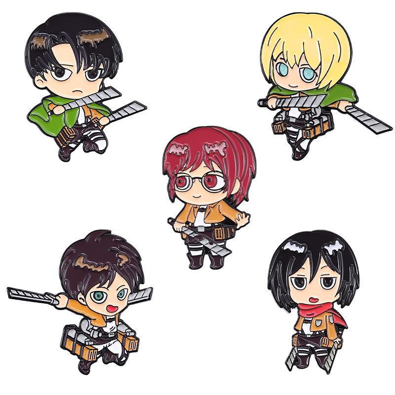 3-6pcs/Set Anime Collection Enamel Pins Custom Cartoon Character Brooch Lapel Badge Cute Jewelry Gift for Fans