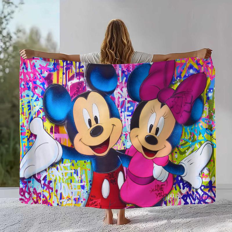 Cartoon Mickey Minnie Mouse Donald Duck Flannel Blanket,Ultra Soft Warm Plush Throw for Home Bedroom Bed Sofa Cover Office gift