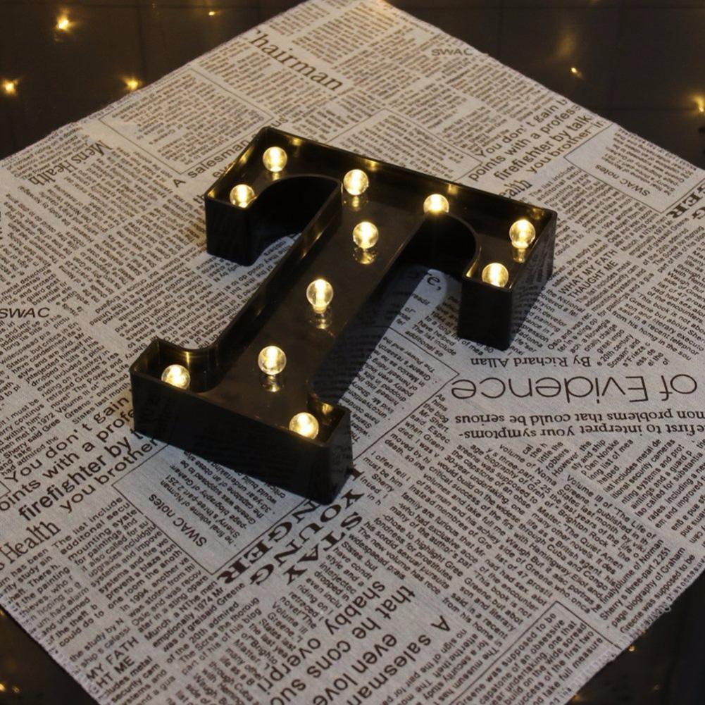 LED Black Letter Light 26 English Night Light Large Luminous Alphabet Lights Wedding Modeling Lamp For Party Birthday Home Bar