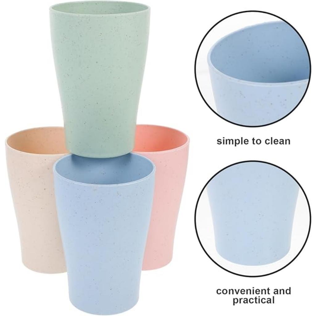 4 ks kelímků na pití, hrnek na vodu, venkovní kempingové kelímky, držáky na zubní kartáčky, nerozbitné kelímky vhodné do myčky nádobí do kuchyně, restaurace, cestování, večírky, akce