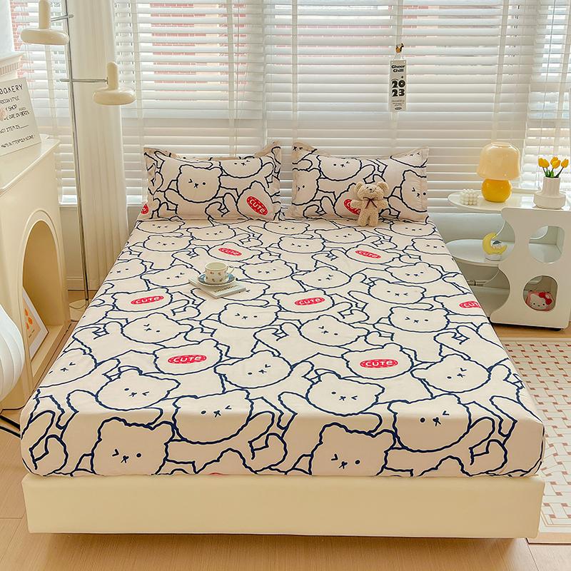 Fitted Sheet Set Cartoon Style Bedsheet Pillowcase Single/Queen Size Bed Cover Home Soft Bed Linen lençol de cama casal