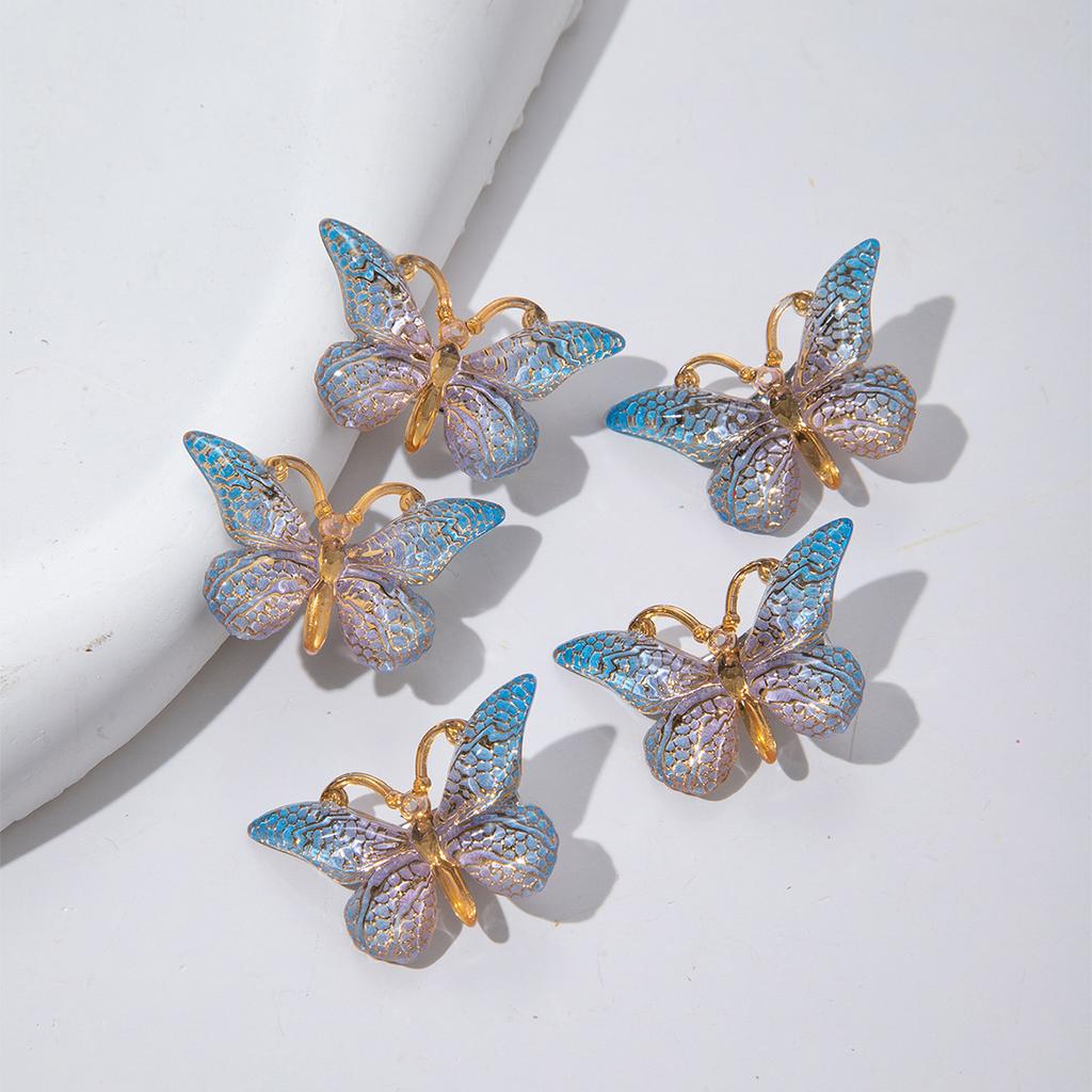 5PCS Sweet Macarons Gradient Color Cute Butterfly Girl Hairpins Women Headwear Princess Barrette Girls Hair Accessories