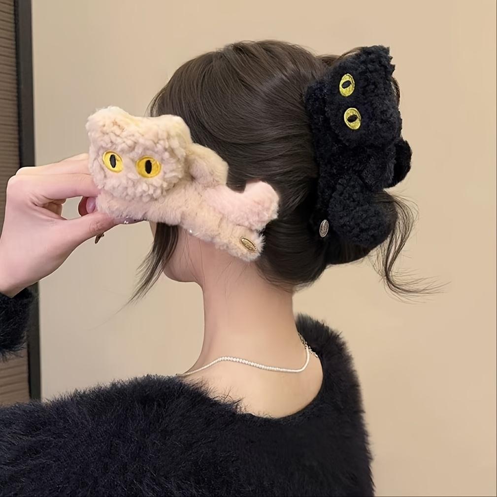Autumn and Winter Fashion Plush Cat Claw Clip Cute Cartoon Women's Shark Clip Super Cute Ponytail Bun Clip