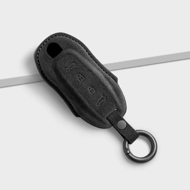For Porsche Macan EV 2024-25 Imported Suede Smart Key Keyless Remote Entry Fob Case Cover Key Case for Car