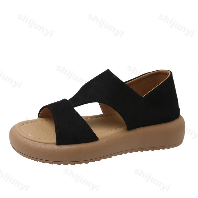 Fashion Fashion Leopard Casual Sandals for Women 2025 Summer New Thick Sole Open Toes Comfortable Cool Shoes Outdoor Beach Single Shoes