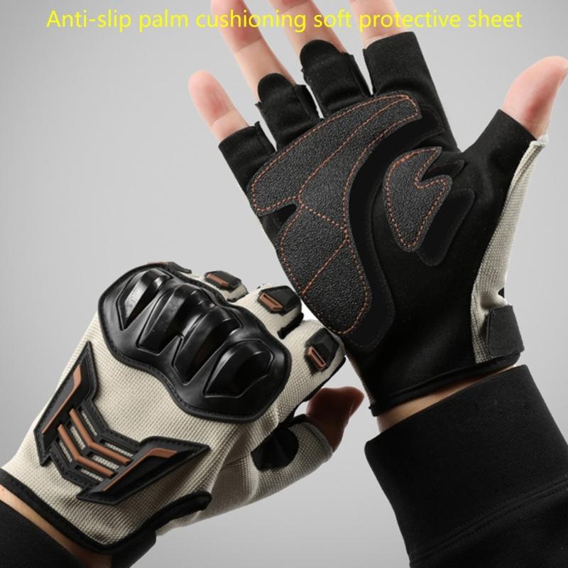 Breathable Half Finger Motorcycle Gloves With Antislip And Protective Padding for Safe Cycling