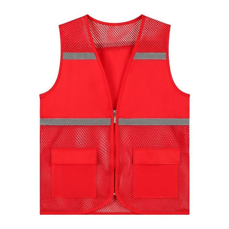 Summer Breathable Mesh Fishing Vest Volunteer Workwear Custom Logo Printed Advertising Clothing Work Vest 5XL