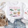 Casual Style O-Neck Sweet Travel T-Shirt 90s Short Sleeved Kawaii Printed Summer Top Fashionable Cute Pattern Women's T-Shirt