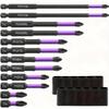 Shock-resistant Magnetic Phillips Screwdriver Bits with Anti-slip Teeth