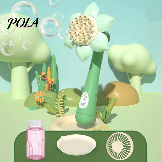 Kids Bubble Bath Toy Electric Sunflower Maker Wand 23 Holes Flower Shape Colorful Handheld Automatic Blower Machine Boys Girls Birthday Gift Mak