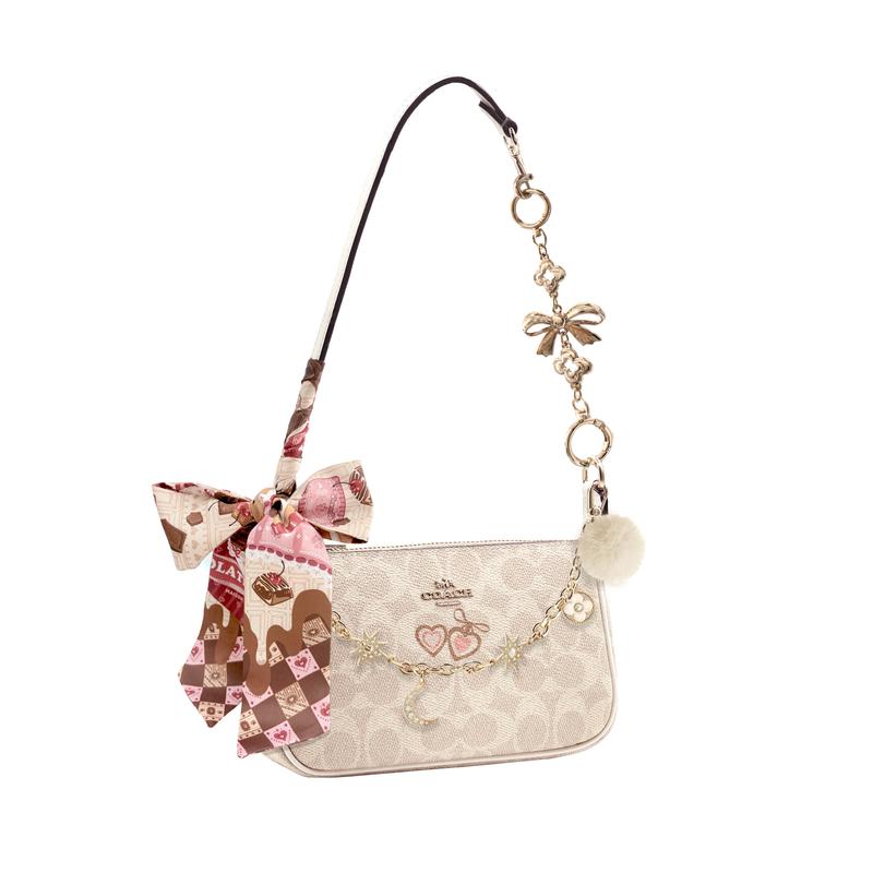 Coach Schultertasche [Maßgeschneiderte Tasche] Nolita 19 Prinzessinnen-Stil literarischer Klassiker Mode vielseitig Kandierte Kirschen Basis-Paket (Tasche + Staubbeutel)