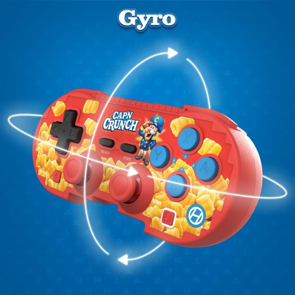 Hyperkin Pixel Art Crunch Wireless Bluetooth Game Controller Retro Officially Turbo Function Compatible with Nintendo Switch and iOS Cap'n Style,