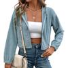 2025 New Sports and Casual Style Long-sleeved Corduroy Hooded Solid Color Jacket