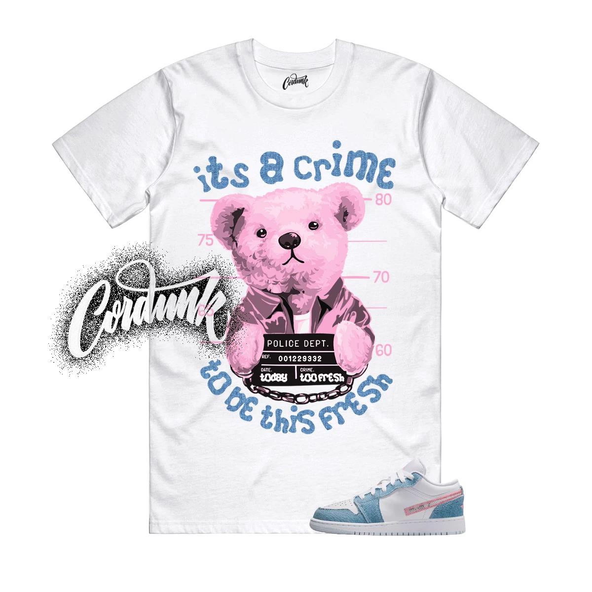 1 Cobalt Bliss Denim White Pink Glow Low T Shirt Match CRIME XL