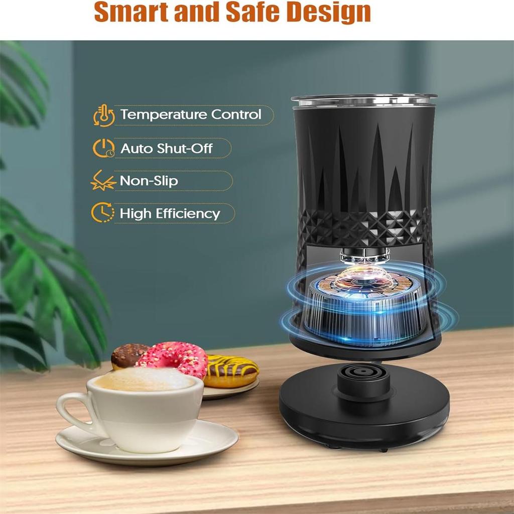 PUTECCH Milk Frother, 4-in-1 Milk Frother and Steamer, Electric Milk Frothers for Coffee