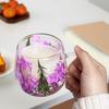 Double-Wall Glass Mug with Dried Flower Design 250ml Heat-Resistant Borosilicate Glass Cup for Milk Coffee Breakfast Insulated Clear Afternoon