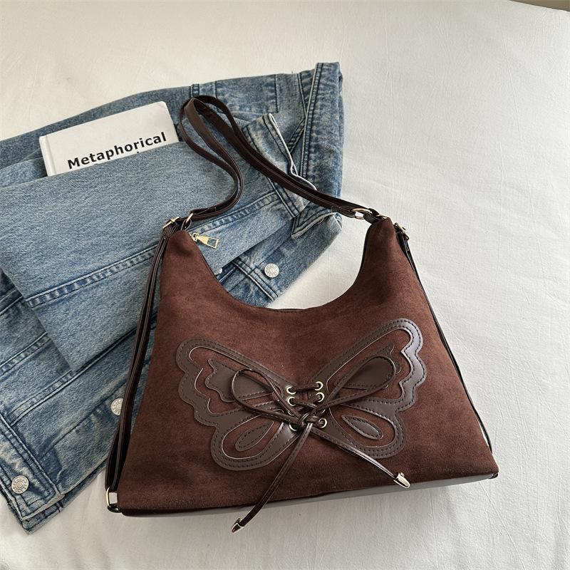 Large Capacity Bow Backpack Women's 2025 Winter New Retro Shoulder Bag High Value Commuter Tote Bag