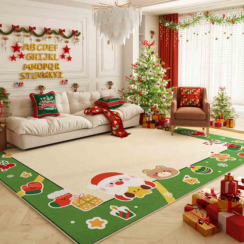 Christmas Tree Carpet New Year Festival Atmosphere Feeling Large Size Living Room Bedroom Floor Mat Home Decoration