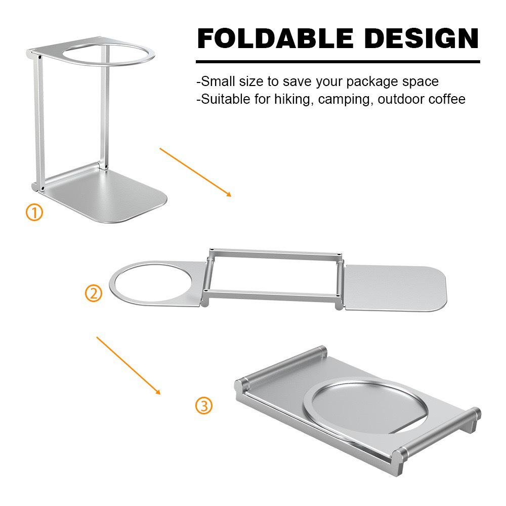 Aluminum Foldable Coffee Maker Stand - Portable, Lightweight, Multi-Model Accessories for Outdoor Use