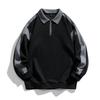 Herren Frühling und Herbst Stehkragen Langarm Große Größe Casual Pullover Hemd