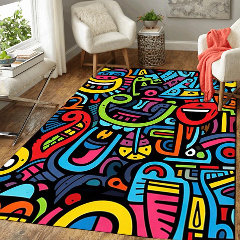 Fun Colorful Style Rug Floor Mat for Living Room or Bedroom Soft and Comfortable Carpet a Gift for Birthday and Holiday.ZFF0913444