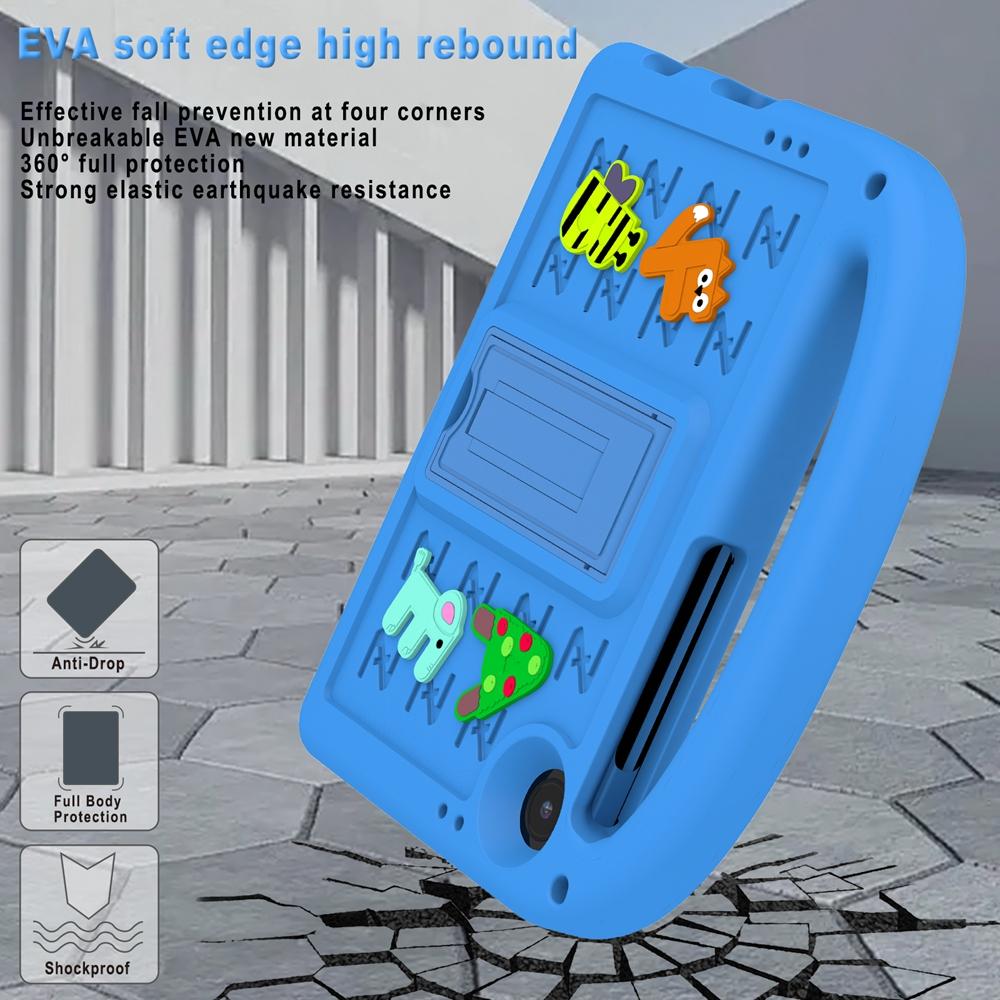 Samsung Galaxy Tab A9 A9+ Plus 2023 SM-X110 SM-X115 SM-X210 SM-X215 Etui Barnesikkert Tegneseriebokstav Bærbart EVA-Skum Støtsikkert Stativ Nettbrettdeksel