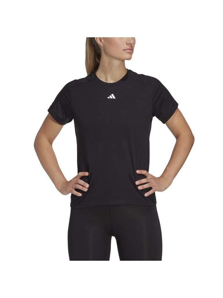 Adidas Aero Lady Train Essentials Minimal Logo Crew Neck Krátký rukáv NEN26 Černá L Dámské tričko (HR7795)