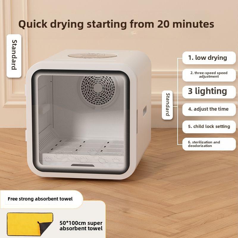 Automatic Pet Dryer Box Ultra Quiet Smart Temperature Control 360° Efficient for Cats Small Dogs Small Household Water Blower