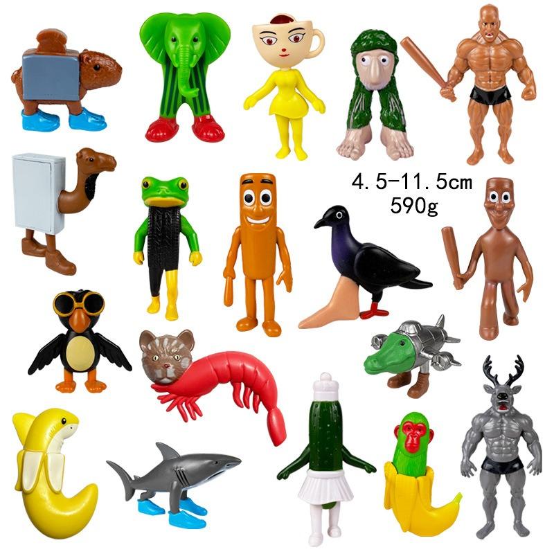 New 18 Styles Foreign Shan Hai Jing Blind Box Toys Mystery Bags with Shark and Stickman Figures Collectible Models