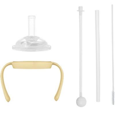Moyum Infant PPSU 360-degree All-in-one Straw Cup Accessory Set Yellow, 1 Set, Straw Top + Weight Straw + Straight Straw + Cleaning Brush + Handle