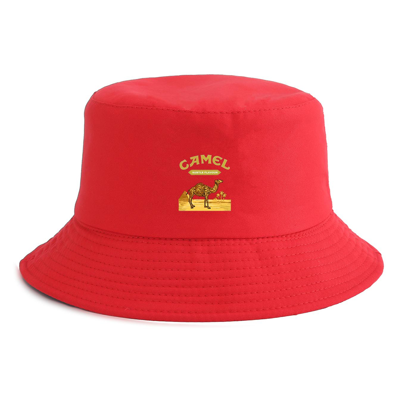 Reversible Camel Desert Print Bucket Hat Retro Fisherman Cap for Men Women Summer Outdoor Sun Protection Travel Beach Hat красный
