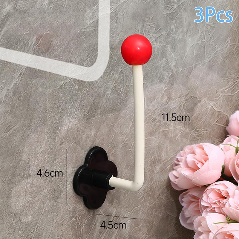 

3 шт. Милая настенная стойка-органайзер для повязок на голову без пробивания отверстий, для хранения скранчи, подставка-держатель, хранение аксессуаров для волос красный