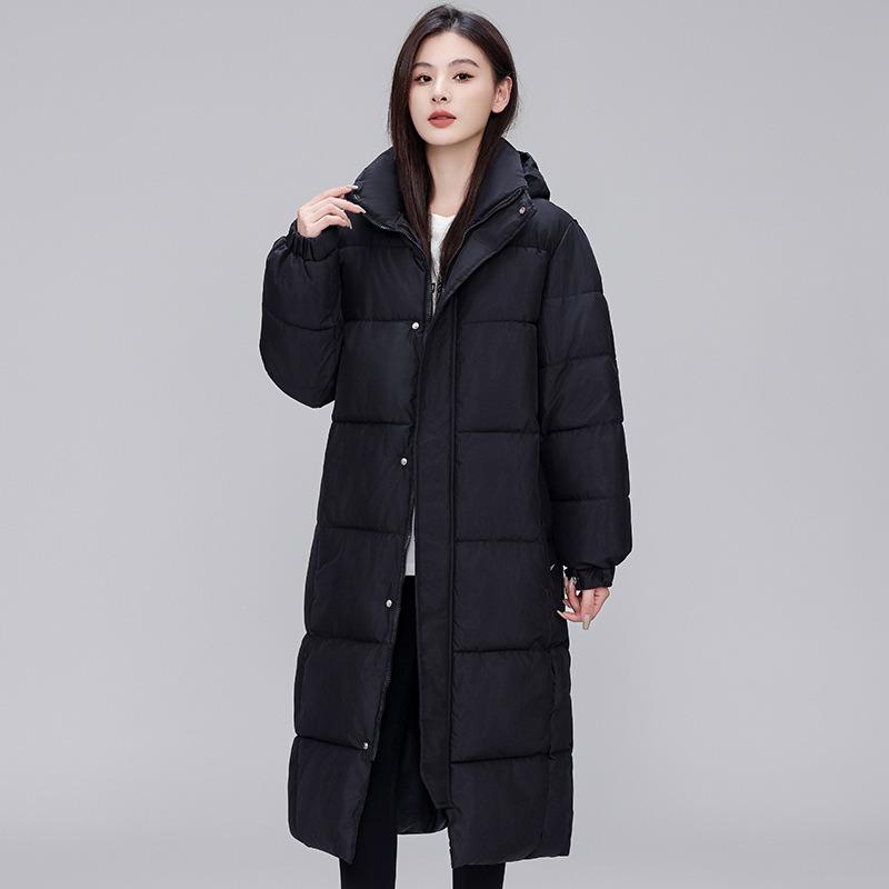 Large quilt, thickened cotton-padded clothes, women's long over-knee large-size cotton-padded clothes, fashionable cotton-padded jackets, loose coats.