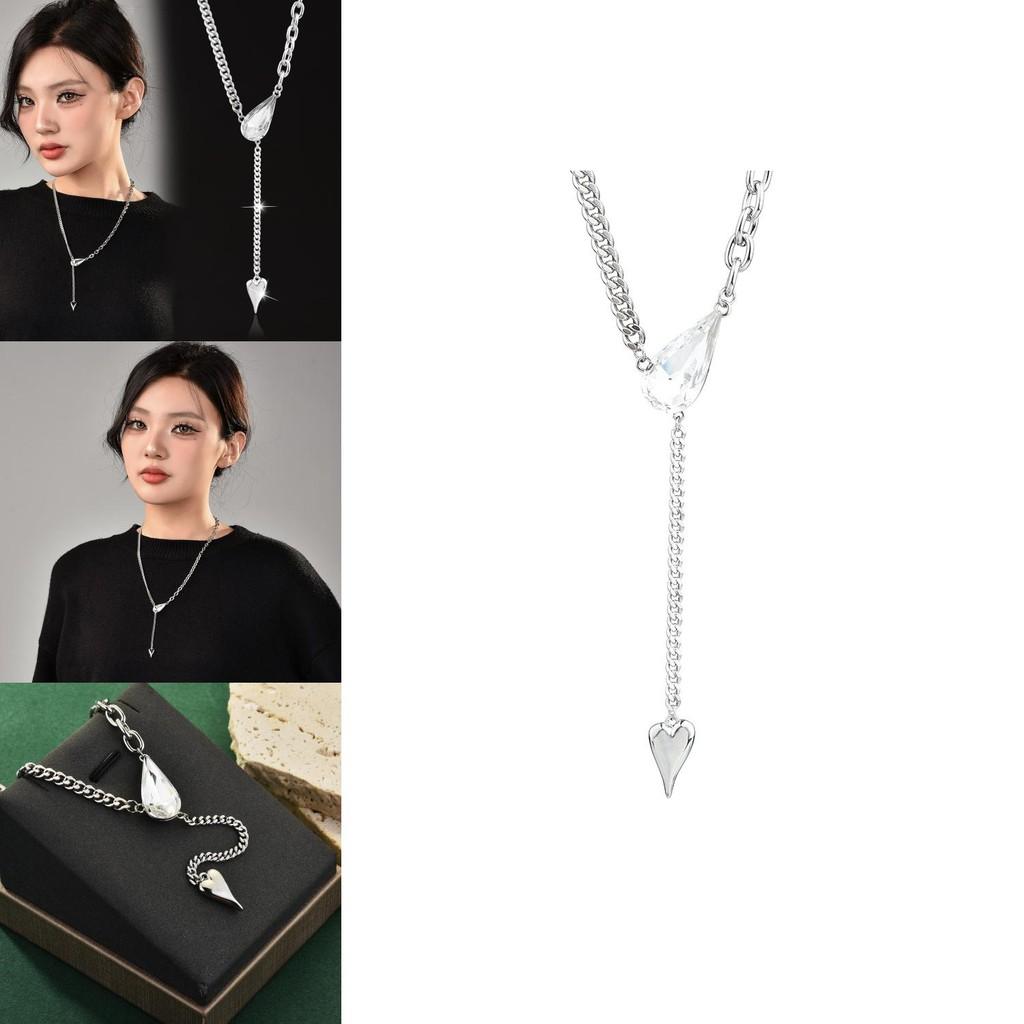 Stunning Water Drop Crystal Necklace For Women Fashionable Luxurious Tassel Design