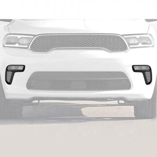 For Dodge Durango -2026 Glossy Black Look Front Fog Light Lamp Cover Trim 2P