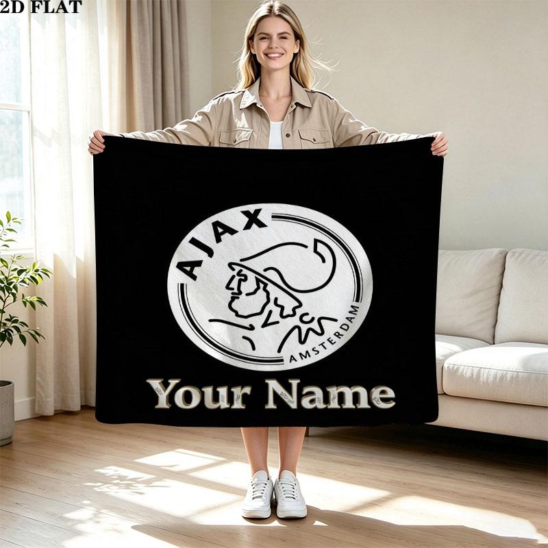 1PC AFC Ajax Custom Name Patterned Flannel Blanket Suitable For All Seasons for Home Decor Warmth and Comfort Gifts Holiday Present