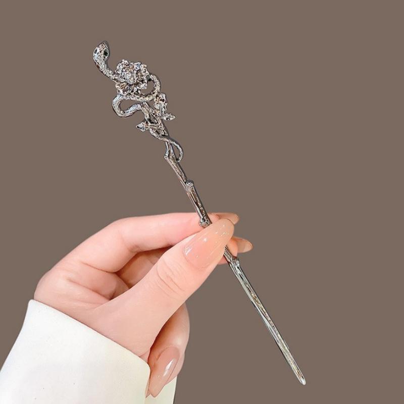 

Винтажные цветы Змея Палочки для волос для женщин Украшения Китайский стиль Заколка Диск Палочки для волос Шарм Металлические аксессуары для волос