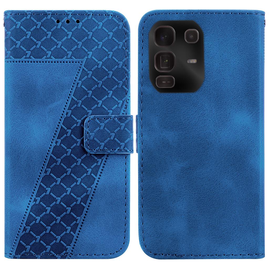For Infinix Note 50 Pro+ 5G Stand Case 7-Shaped Pattern Imprint Leather Phone Cover with Strap