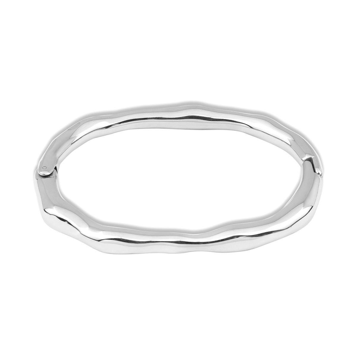 

Minimalist Wave Heavy Bracelet Irregular Plain Ring Bracelet Gold Plated Stainless Steel Stacked Jewelry 18K