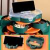 Rotating Fruit Plate Snack Tray with Lid 5/10 Compartments Plastic Divided Serving Tray for Parties Picnics Kids Safe Organizer And Snack Box