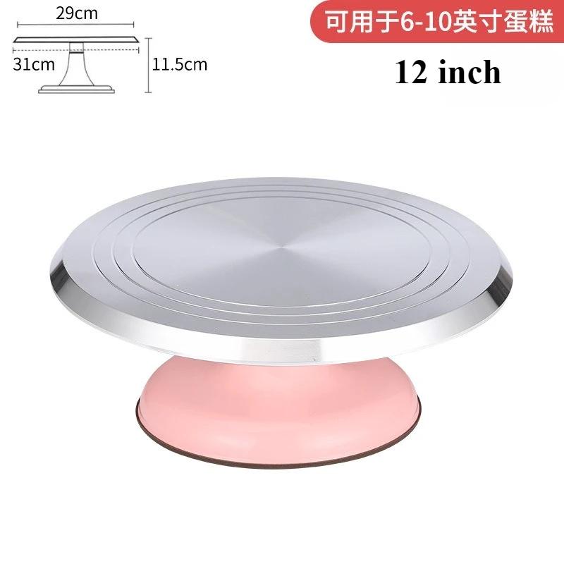 Cake Rotating Table Baking Tool Set Aluminum Alloy Tray Rotating Pasting Machine for Household and Commercial Use