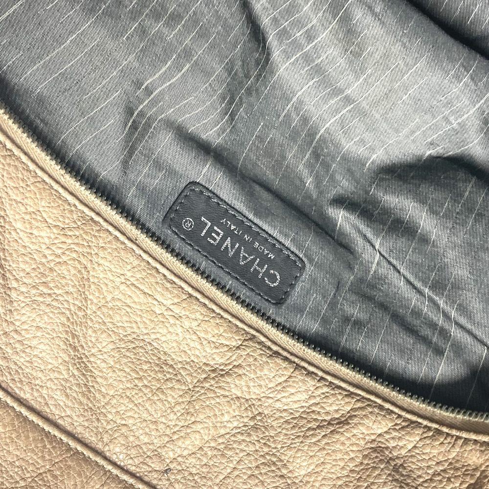 CHANEL Decacoco CC logo Bag Shoulder Bag Tote Bag Leather Beige