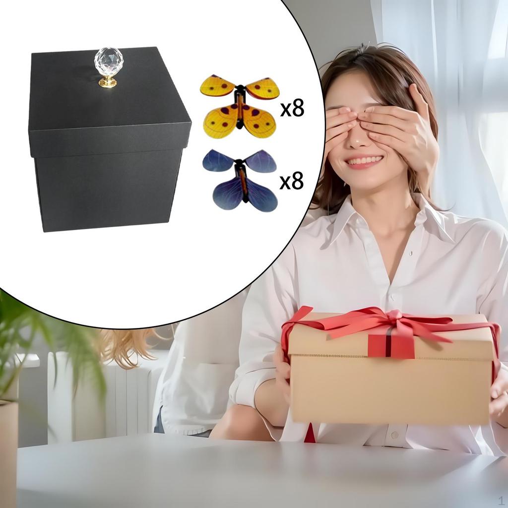 Butterfly Gift Box Flying Handmade with 8 Butterflies Mothers Day Decorations