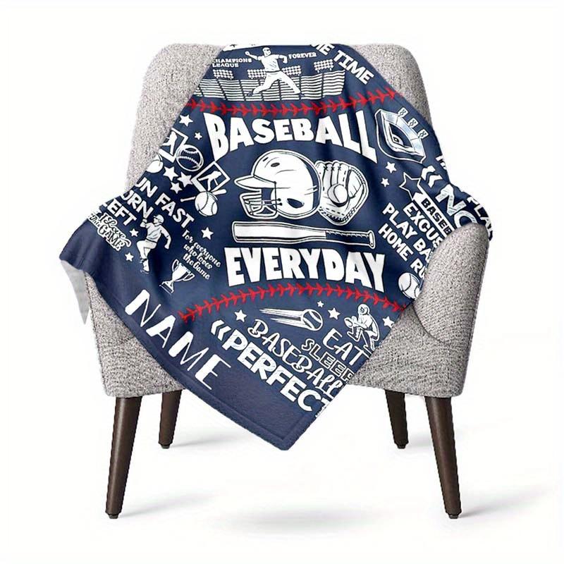 Baseball Customize Your Name Blanket Used For Chair Office Sofa Bed Camping Soft And Warm Giving Friends And Relatives Birthday Graduation Gift