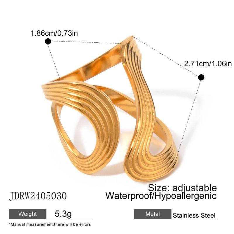 Irregular Dating Rings Adjustable Finger Rings Exaggerated Open Rings Finger Jewelry Suitable for Party and Daily