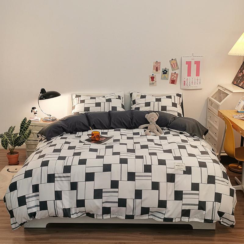 

Checkerboard Bedding Comforter Set with Pillowcase bed sheet Single Full Size Bed Linen Duvet Cover Set Queen/King Double Single Single 3pcs 150x200&set