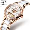JSDUN 8831 Damenuhr Wasserdichte Automatische Mechanische Uhr Für Damen Keramik Stahlarmband Uhren Synthetisches Saphirglas