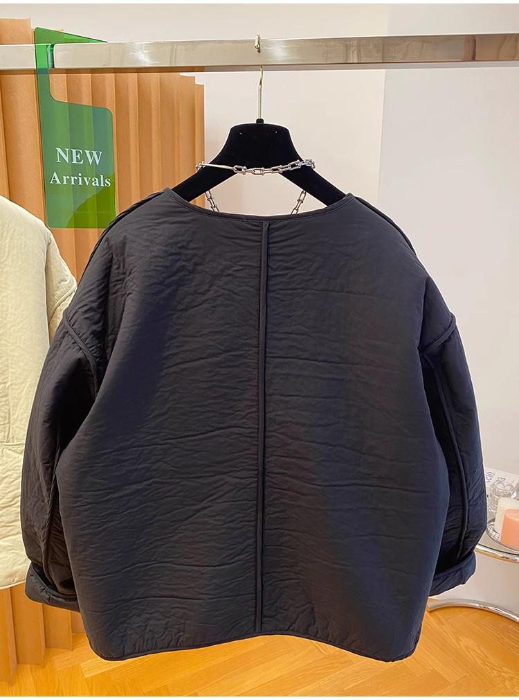 2026 Winter Korean Style Cotton Padded Jacket - High-End, Collarless, Loose Fit, Warm, and Versatile