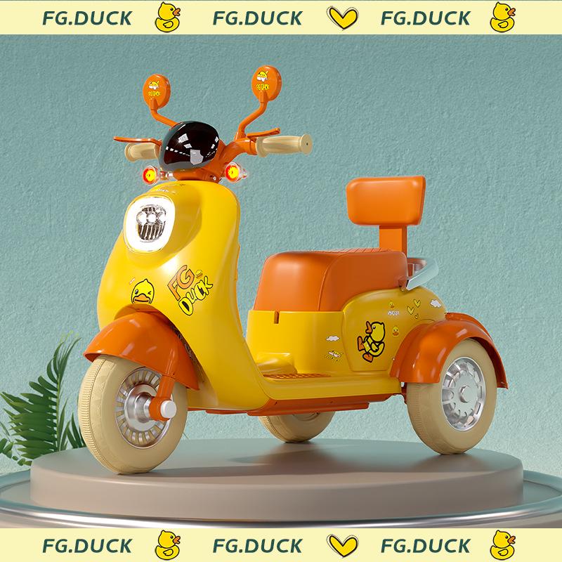 

Детский перезаряжаемый электрический трехколесный велосипед: Двухместный игрушечный мотоцикл с дистанционным управлением для мальчиков и девочек.